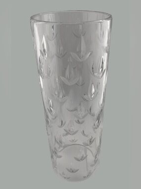 Beautiful Etched Clear Glass Hurricane: 10.5” High; Approx 4” Wide; Thick Glass